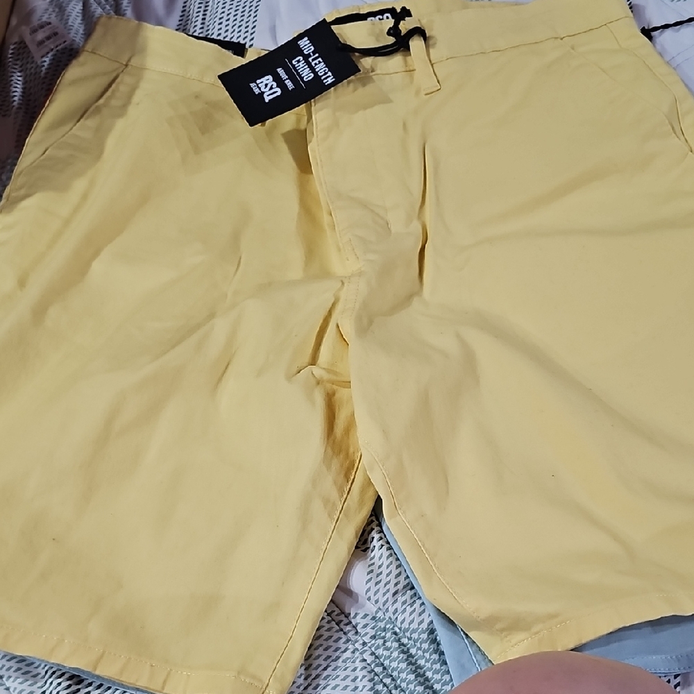 RSQ Yellow Flat Front Shorts Casual Comfort
